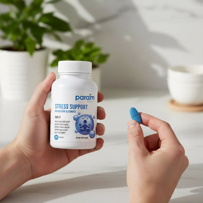 Param Remedies Stress Support – Magnesium Glycinate Tablets (30 Count)