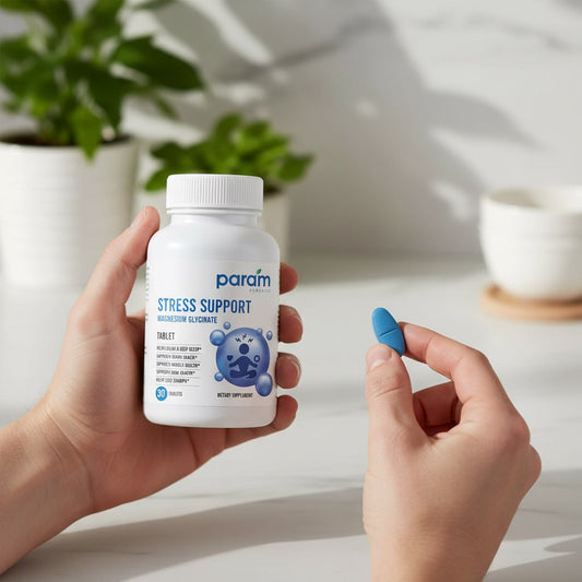 Param Remedies Stress Support – Magnesium Glycinate Tablets (30 Count)